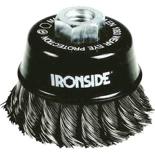 Thumbnail - IRONSIDE Topfbürste Stahl Ø 100 mm, für Winkelschleifer, gezopfter Draht, mit Gewindeanschluss M14, Drahtstärke 0,50 mm ...