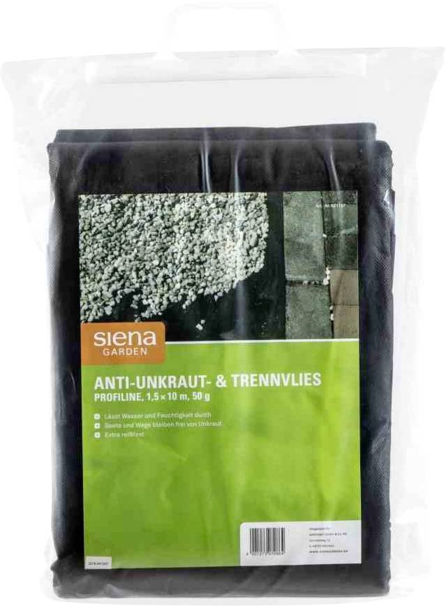 Siena Garden 621157 Anti-Unkrautvlies 50g, Maße: 1,5x10 Farbe: schwarz 1 St.