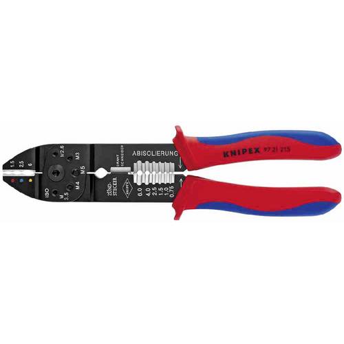 Thumbnail - KNIPEX 97 21 215 SB Crimpzange mit Mehrkomponenten-Hüllen schwarz lackiert 230 mm (SB-Karte/Blister)
