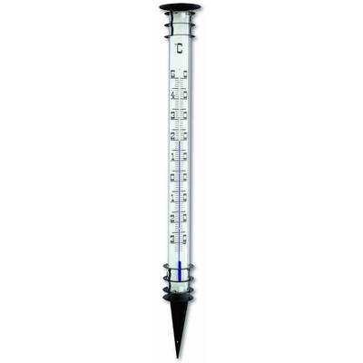 Ein Außenthermometer zeigt eine Temperatur von 10 Grad Celsius an. Es hat eine vertikale Skala von -40 bis 50 Grad Celsius.