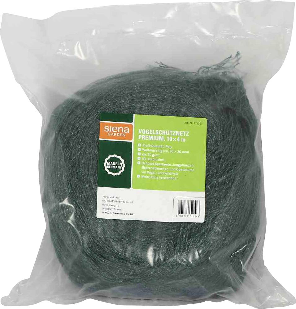 Siena Garden 25190-2-36 Vogelschutznetz 10x4m,Profi 20x20mm, Bändchen 1 St.