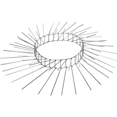 Metallischer Gegenstand in Spiralform, bestehend aus dünnen, strahlenförmig angeordneten Stäben, die wie ein Kragen wirken.