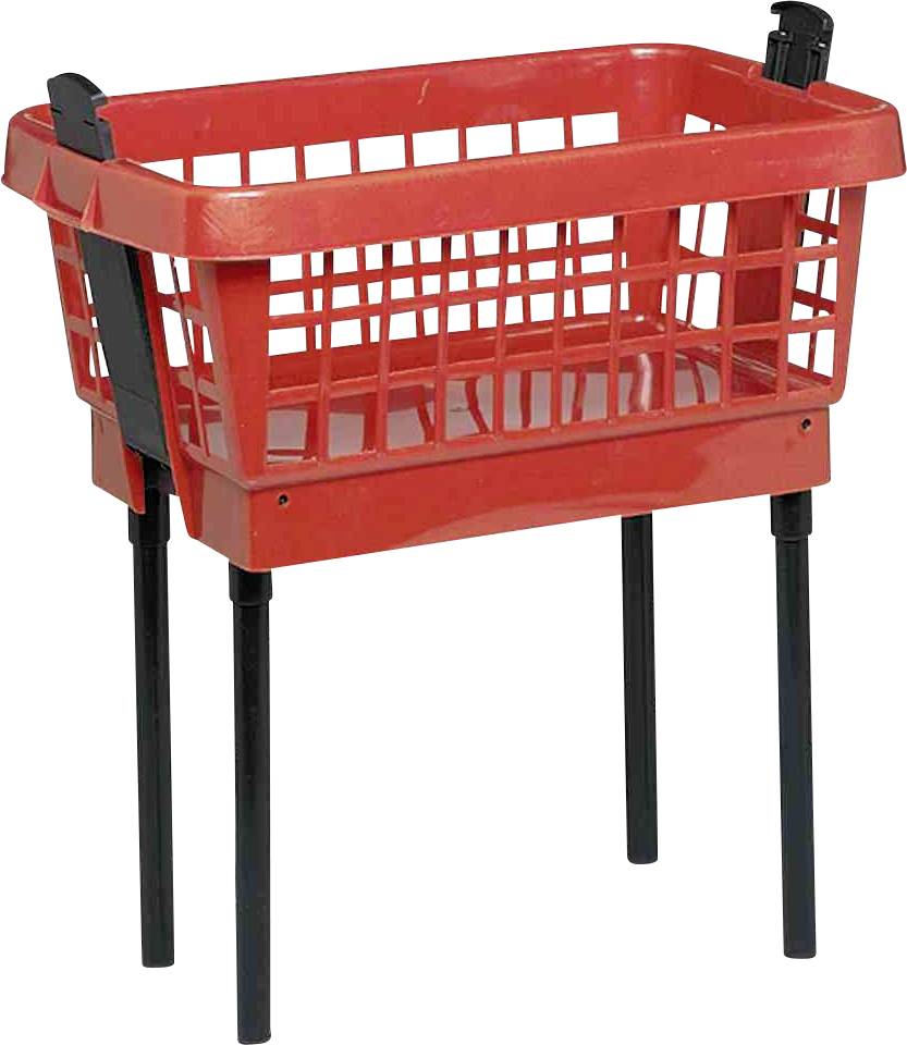 Wäschekorb mit Füßen rot, 65 cm