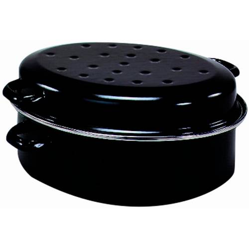 Thumbnail - KARL KRÜGER Gänsebräter oval 10,5 l Ø42cm emailliert schwarz matt