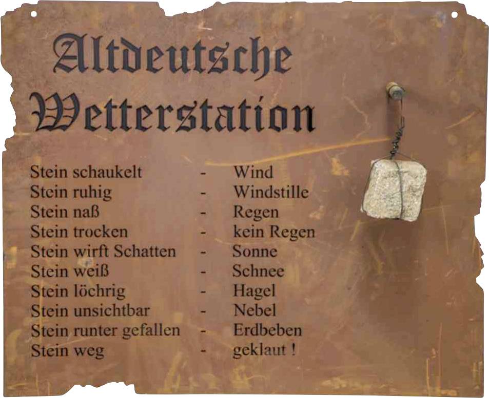 Wanddeko Altdeutsche Wetterstation (B x T) 70 cm x 80 cm Stahlblech Braun