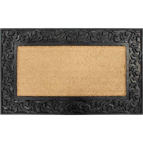 Thumbnail - Siena Garden D37446 Gummifußmatte Blattwerk Fußmatte (L x B x H) 55 x 90 x 1.5 cm Schwarz, Beige