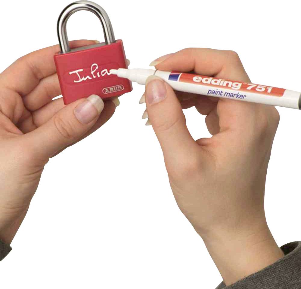 Zylindervorhangschloss T65AL/40 rot Lock-Tag Schlossk.-B.43mm Alu.versch.-schl.-3