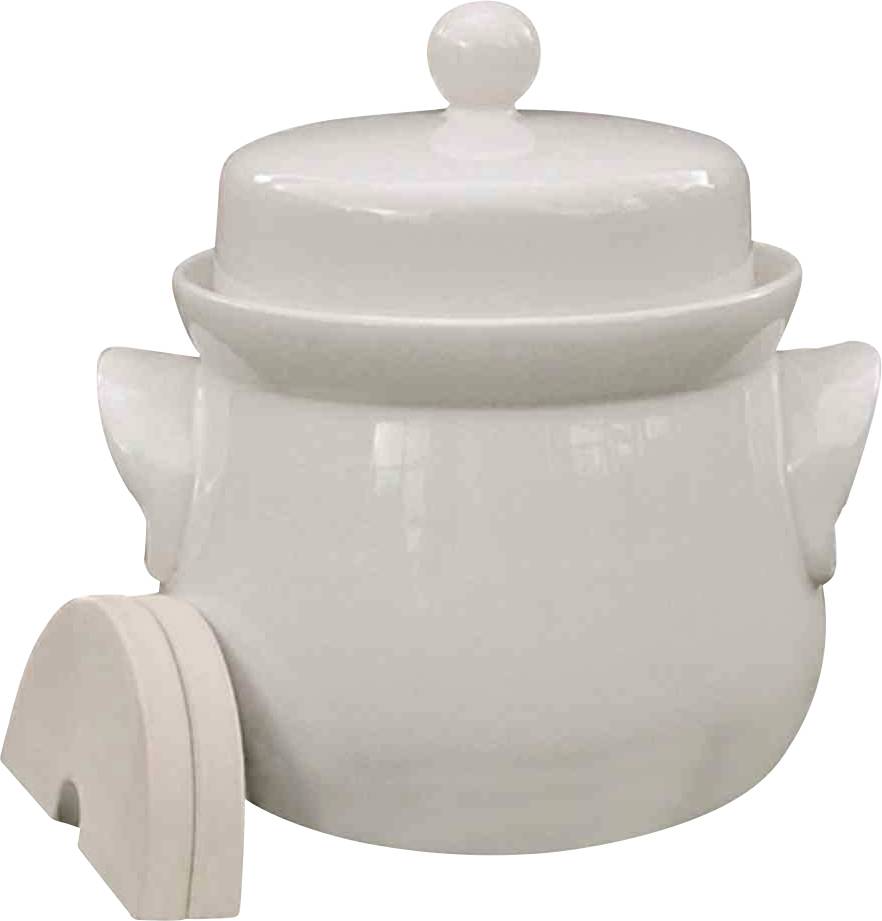 3240 Mini-Gärtopf creme 4,0 l mit Deckel und Steinen Gärtopf