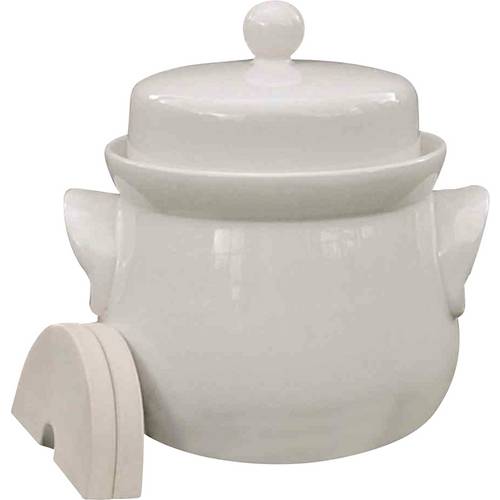 3240 Mini-Gärtopf creme 4,0 l mit Deckel und Steinen Gärtopf