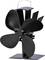 Ein schwarzer, batteriebetriebener Ventilator mit vier Flügeln, auf einem flachen Standfuß, geeignet für Tisch oder Regal.
