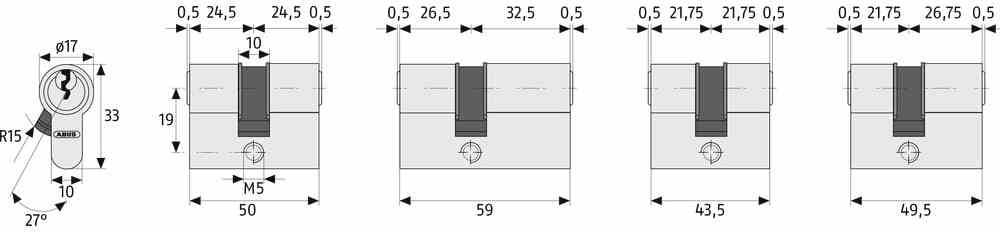ABUS 03516 Profil-Doppelzylinder 25 / 25mm-2