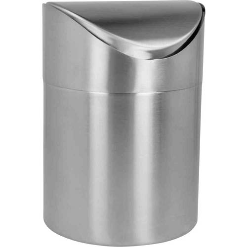 Metaltex 185392010 Mülleimer 1.5 l Edelstahl (Ø x H) 12 cm x 16.5 cm Silber 1 St.