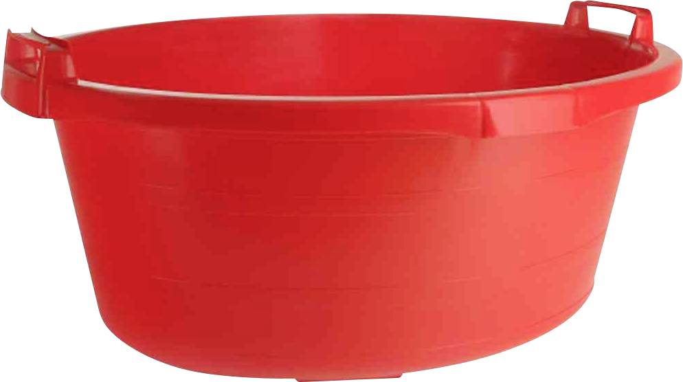Wanne oval 65 cm/40 l rot hochstehende Griffe