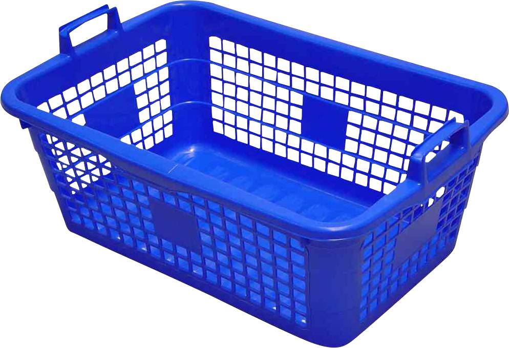 Wäschekorb eckig 45 l, 62 cm, blau