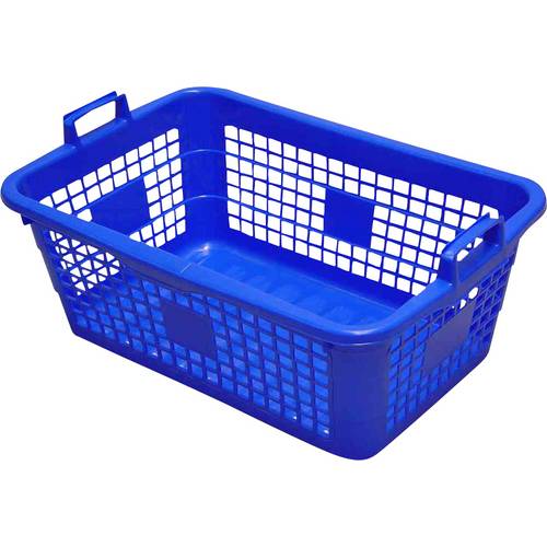 Wäschekorb eckig 45 l, 62 cm, blau