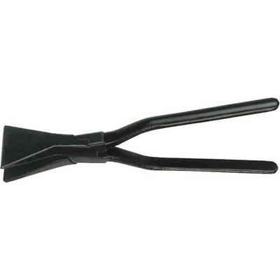 Ein schwarzes Metallwerkzeug mit langem Griff, das als Fliesenschneider oder Nibbling Tool verwendet wird, für präzise Schnitte.