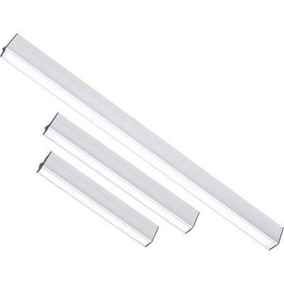 Drei unterschiedlich große LED-Leuchten in einer Reihe. Sie sind länglich und haben ein schlichtes, modernes Design.