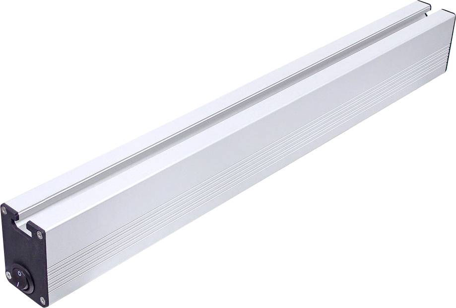 Aluminiumprofil in rechteckiger Form, oft in Maschinenbau verwendet, mit sichtbaren Rillen und abgerundeten Kanten.