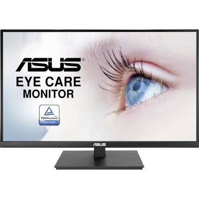 Bild eines ASUS-Eye-Care-Monitors. Nahaufnahme eines blauen Auges, TÜV-geprüft für augenschonende Eigenschaften.