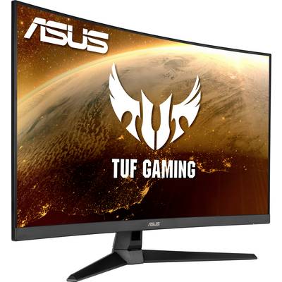Ein ASUS TUF Gaming-Monitor zeigt ein Bild eines Planeten im Weltraum.