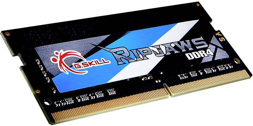 Ein DDR4-RAM-Modul von G.Skill, Modell 'Ripjaws', vor weißem Hintergrund.