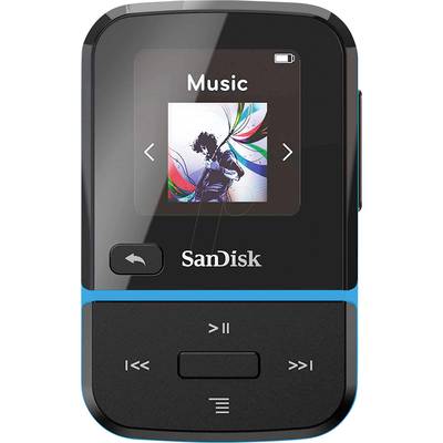 SanDisk Clip Sport Go MP3-Player 32 GB Blau Befestigungsclip, FM Radio, Sprachaufnahme