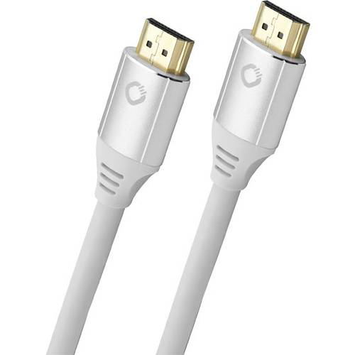 Oehlbach HDMI Anschlusskabel HDMI-A Stecker, HDMI-A Stecker 0.75 m Weiß D1C92488 8K UHD, vergoldete Steckkontakte HDMI-K...
