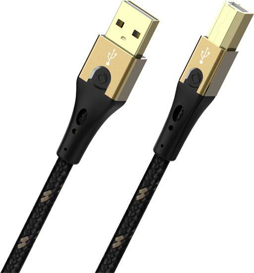 OEHLBACH USB 2.0 USB-A Stecker, USB-B Stecker 10.00 m Schwarz/Gold