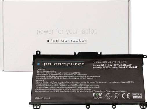 ipc-computer Notebook-Akku TF03 Replace 11.55 V 3400 mAh HP