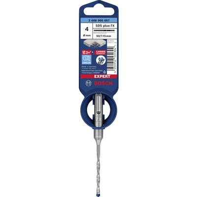 Bohrer SDS plus-7X von Bosch, Durchmesser 4 mm, Länge 50/115 mm, geeignet für harten Beton und verstärken Materialien.