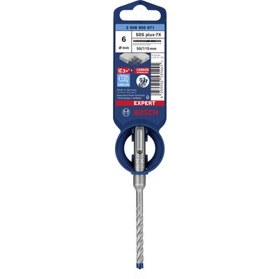 'Bosch Expert SDS plus-7X Bohrer, Durchmesser 6 mm, Länge 50/115 mm, geeignet für Beton. Made in Germany.'