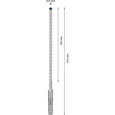 Bohrer mit 6,0 mm Durchmesser, Gesamtlänge 215 mm, Arbeitslänge 150 mm.
