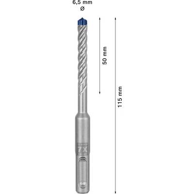 'Bohrer 6,5 mm Durchmesser, 115 mm Länge, 50 mm Arbeitslänge.'