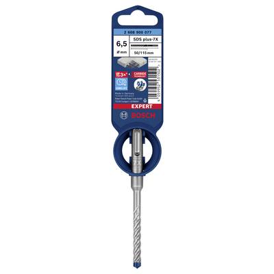Bohrer SDS plus-7X von Bosch, Durchmesser 6,5 mm, für Beton eignet sich für professionelle Einsätze, mit Kennzeichnungen auf der Verpackung.