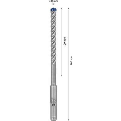 Ein Bohrer mit den Maßen: Durchmesser 5,0 mm, Gesamtlänge 165 mm, Arbeitslänge 100 mm.