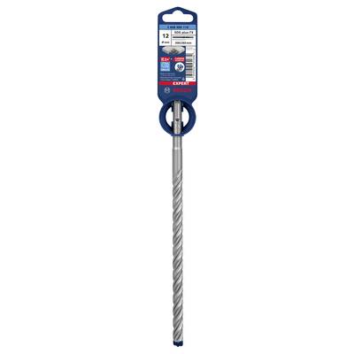 Bohrer mit Längsrillen zur Staubentfernung, geeignet für Beton. Verpackung zeigt Marke Bosch, Durchmesser 12 mm, 200 mm Länge.