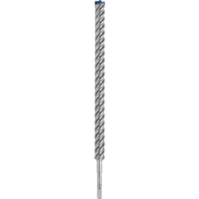 'Nahaufnahme eines silbernen, spiralförmigen Metallbohrers mit blauer Spitze, geeignet für präzises Bohren in verschiedene Materialien.'