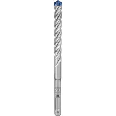 Nahaufnahme eines silbernen, spiralgeformten Fräsers mit blauer Spitze, geeignet für die Bearbeitung von Metallen.
