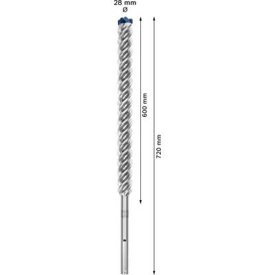 Bohrer mit 28 mm Durchmesser und 720 mm Gesamtlänge. Nutzbare Länge: 600 mm.