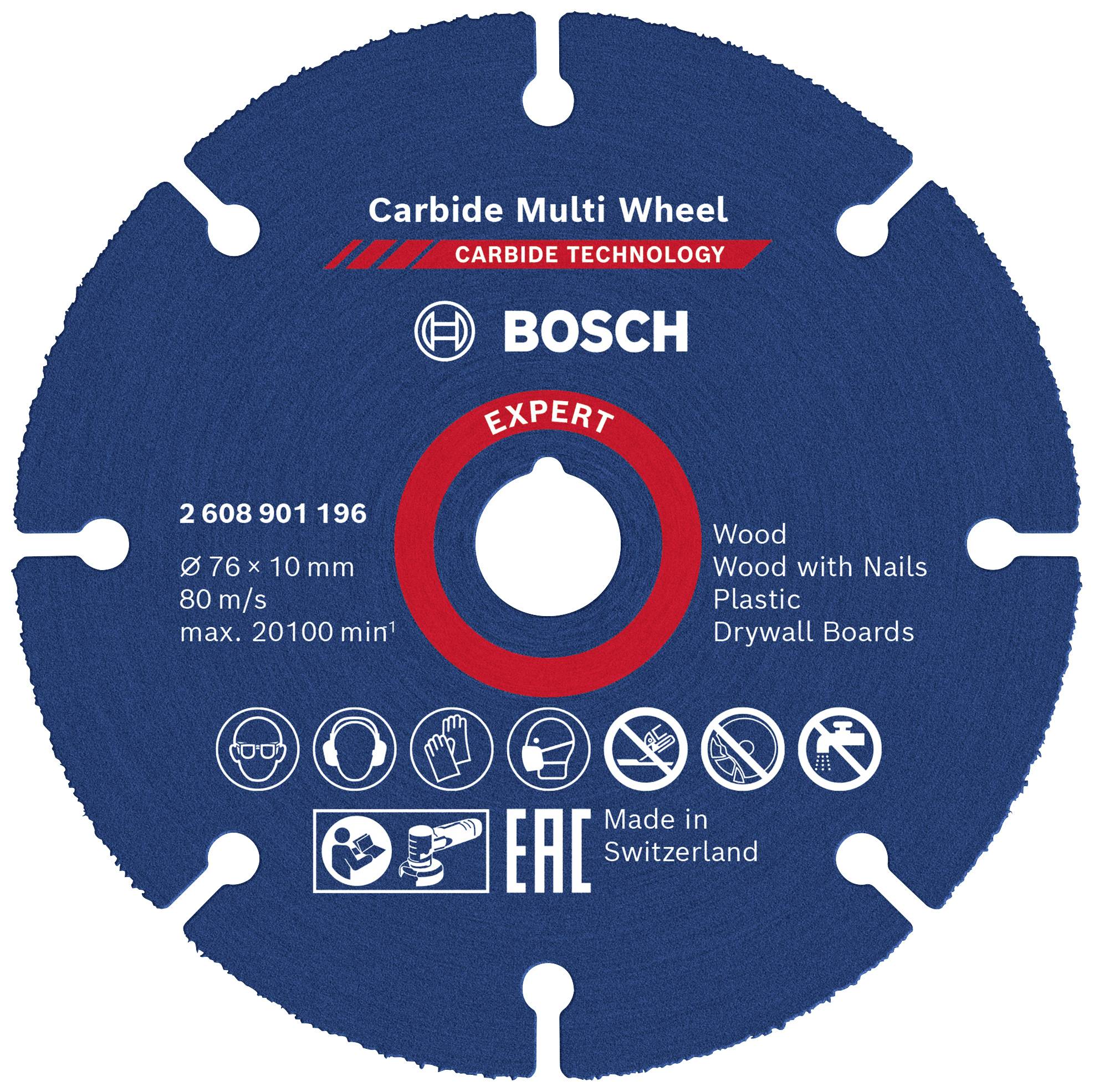 BOSCH Accessories EXPERT Carbide Multi Wheel 2608901196 Trennscheibe gerade 1 Stück 76 mm 10 mm