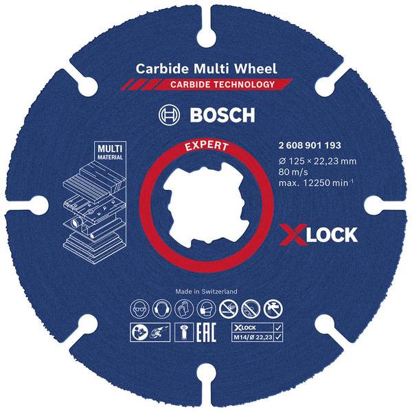 Bosch Accessories EXPERT Carbide Multi Wheel X-LOCK 2608901193 Trennscheibe gerade 125 mm 1 St.