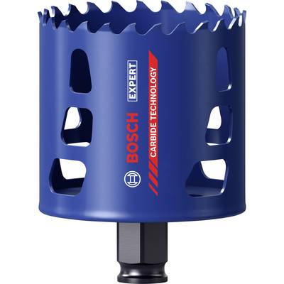 Lochsäge von Bosch mit blauer Beschichtung und Aufschrift 'Carbide Technology'. Verwendet zum Bohren in widerstandsfähige Materialien.