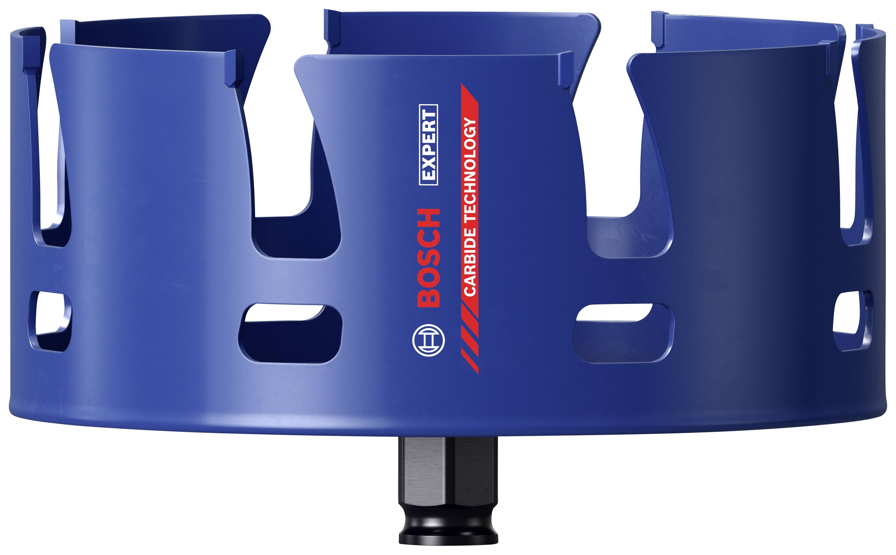 Bohrer mit blauem Gehäuse und rotem 'Bosch' Logo. Verfügt über mehrere Öffnungen rundum und ist für den Einsatz in der Metallbearbeitung vorgesehen.