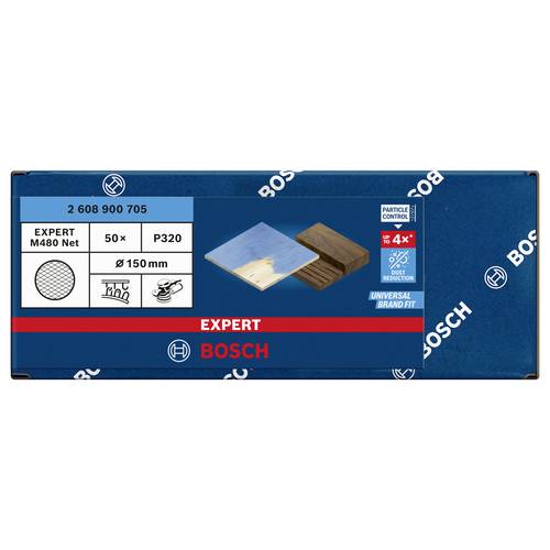 Bosch Accessories EXPERT M480 2608900705 Schleifnetz für Exzenterschleifer ungelocht Körnung (num) 320 (Ø) 150 mm 50 St.