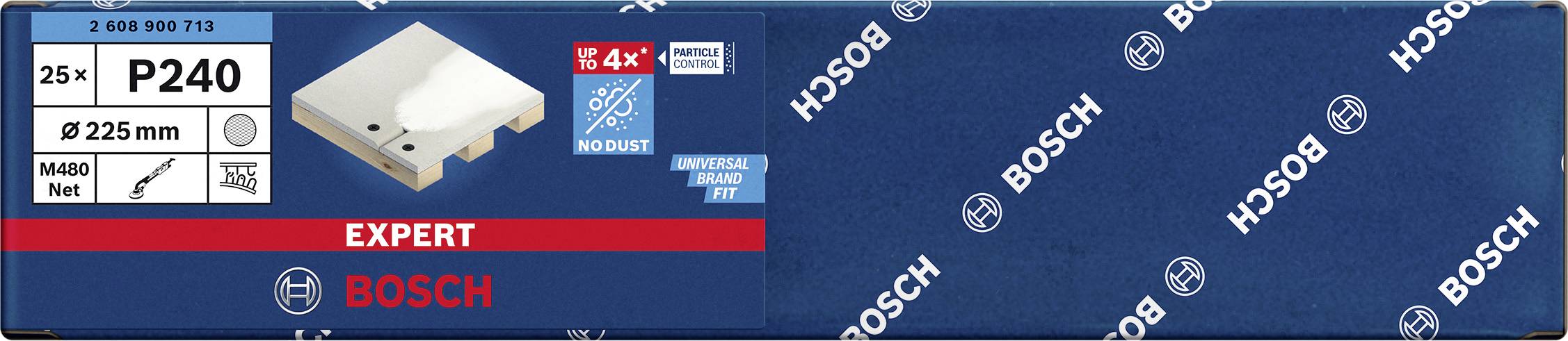 Bosch Accessories EXPERT M480 2608900713 Schleifnetz für Trockenbauschleifer ungelocht Körnung (num) 240 (Ø) 225 mm 25 S...