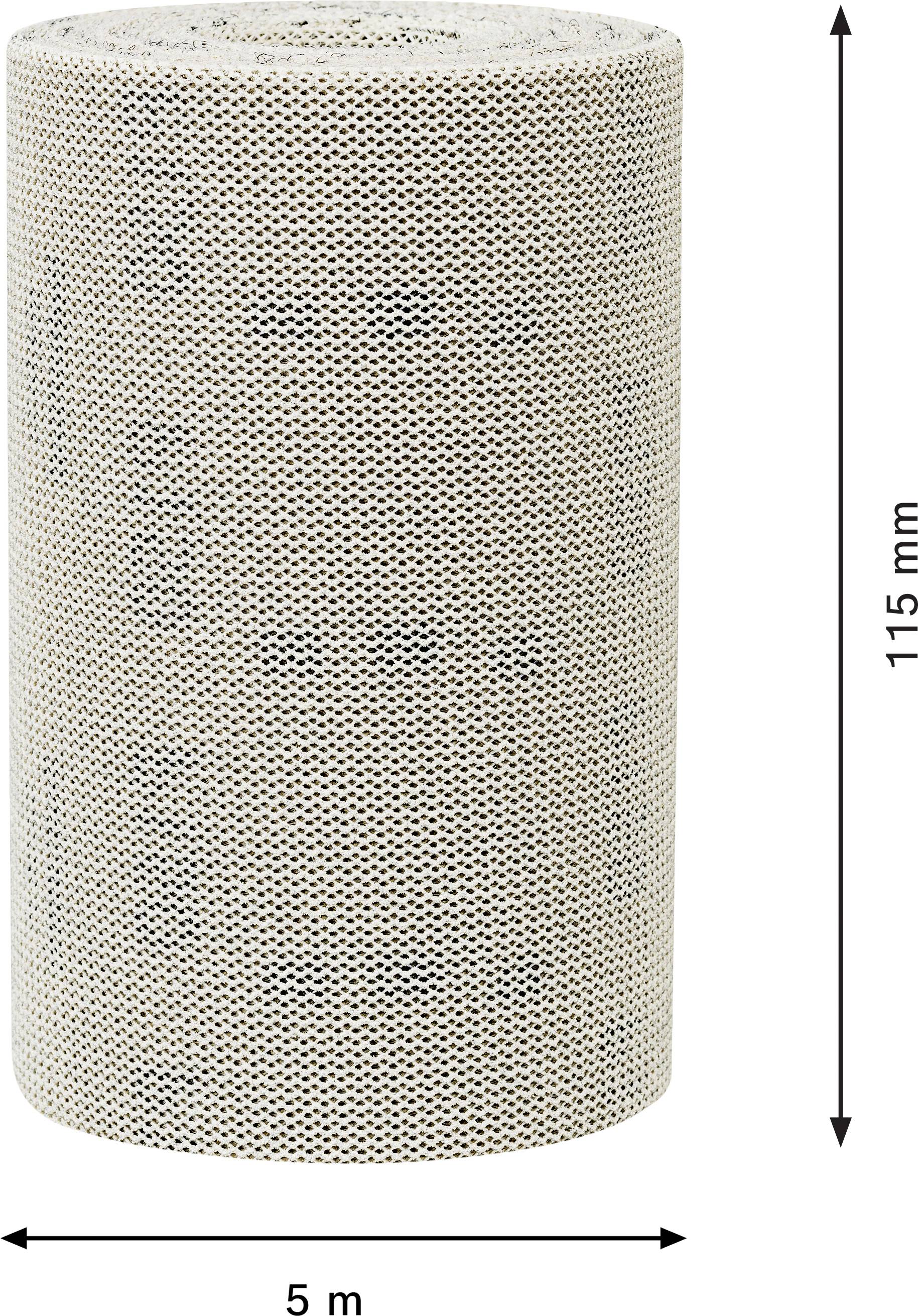 Zylindrische Pappe mit den Maßen 115 mm Höhe und 5 m Länge.