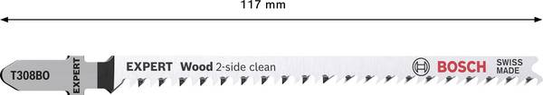 Bosch Accessories 2608900556 EXPERT ‘Wood 2-side clean’ T 308 BO Stichsägeblatt, 25 Stück 25 St.