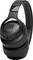 Schwarze Over-Ear-Kopfhörer mit JBL-Logo, weichen Ohrpolstern und verstellbarem Kopfband, geeignet für Musik und Anrufe.