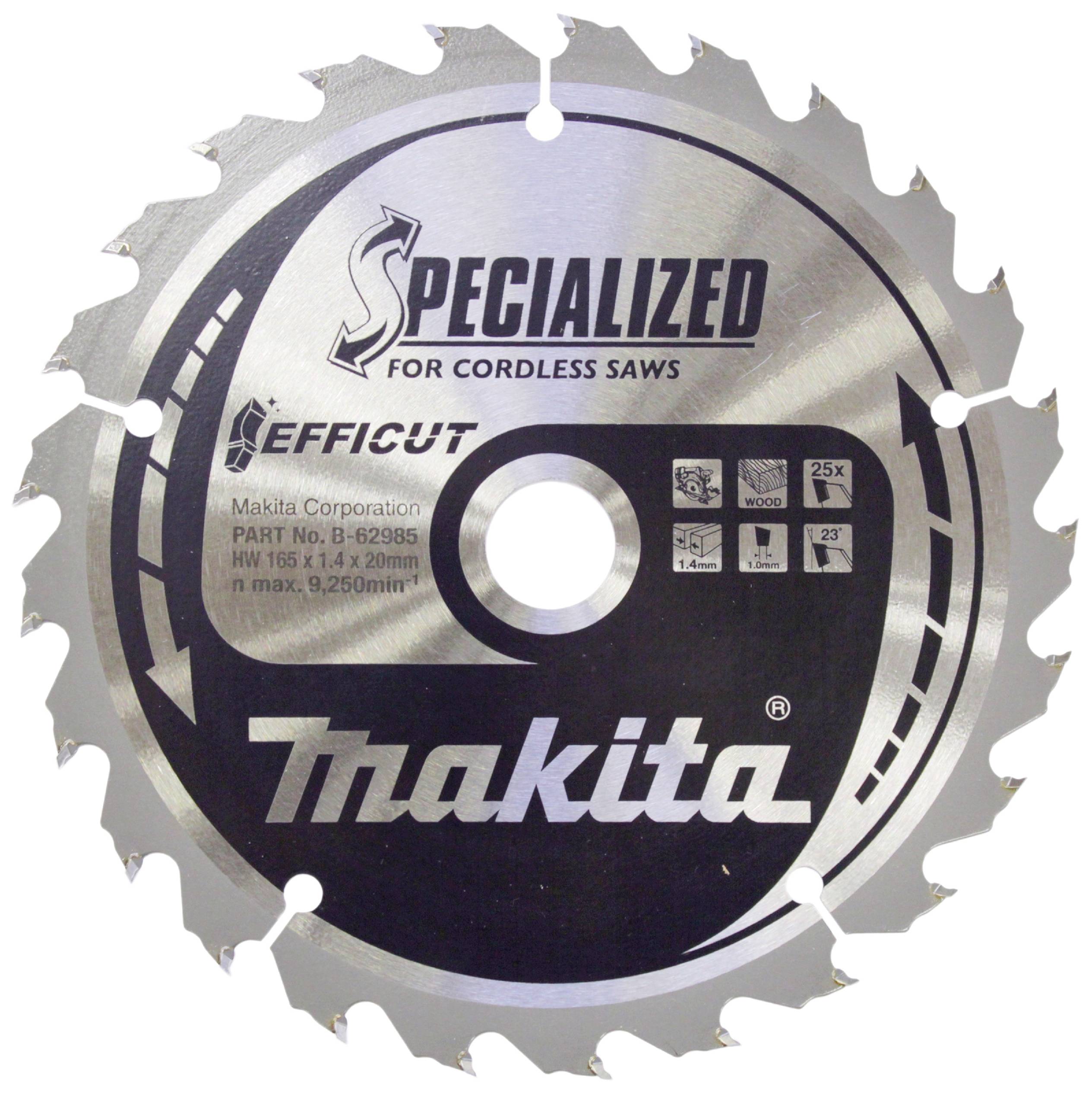 Makita Makita Specialized EFFICUT - Kreissägeblatt - für Holz B-62985 Kreissägeblatt 165 x 20 x 1.4 mm Zähneanzahl: 25 1