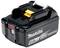 Schwarzer Makita 18V Lithium-Ionen-Akku, 6.0Ah, mit Ladezustandsanzeige.